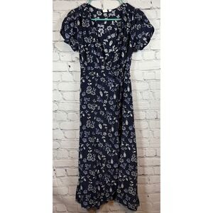 GAP‎ Floral Print Wrap Dress Short Sleeve Casual Midi Dress XS